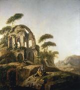 Jean-Baptiste Pillement Temple of Minerva Medica in Rome. oil painting
